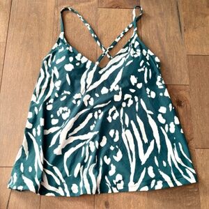 Anne Cole Nwt Easy Triangle Jungle Teal Swim Tankini Top Small